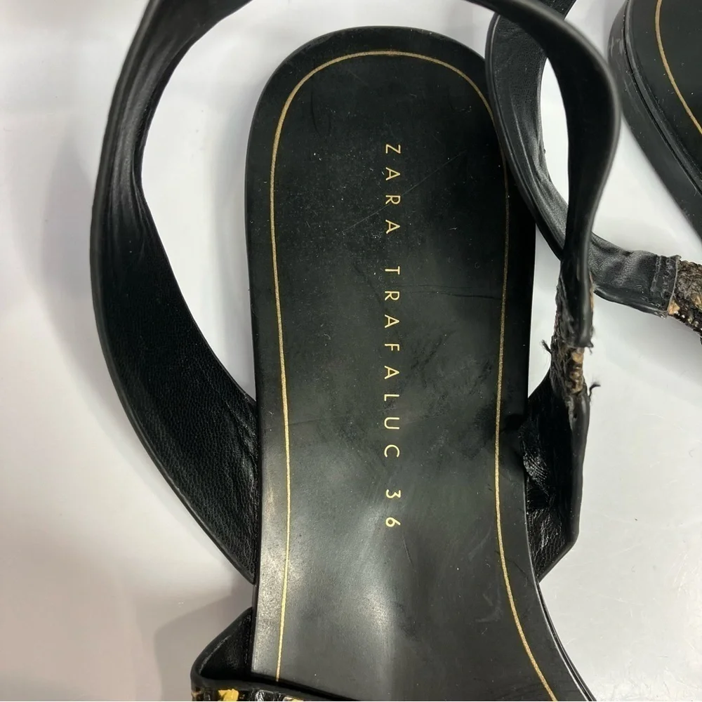 Zara snake skin Strappy Sandals‎ size 36 - Picture 3 of 8